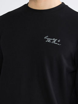 Bisiklet Yaka Nak??l? Erkek Sweatshirt