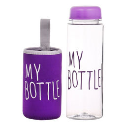Бутылка для воды My bottle, 500 мл, 19.5×6 см, чехол в комплекте, фиолетовая