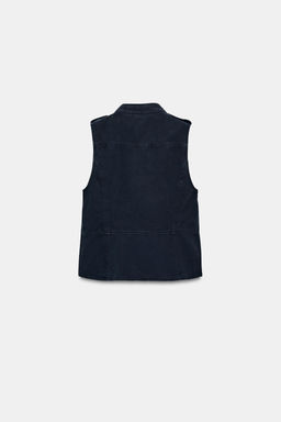 TOP CHALECO TRABILLAS BOTONES / Azul - Zara фото 6