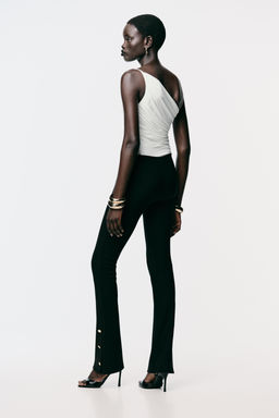 FLARE LEGGINGS WITH BUTTON HEMS - Zara фото 4