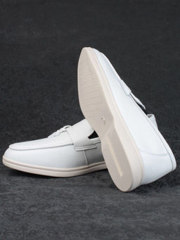 03-B416-1 WHITE Лоферы женские (натуральная кожа)