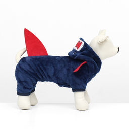 Комбинезон Акула с капюшоном, размер XS (ДС 20 см, ОГ 30 см, ОШ 20 см), синий - Simaland фото 2