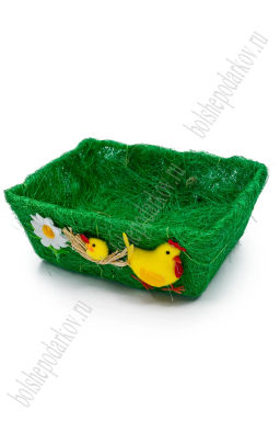 Пасхальный декор "Корзина" 20*16*7 см (SF-7862) зеленый