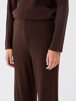 Kad?n Beli Lastikli D?z Triko Pantolon