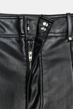 ZW COLLECTION TAILORED WIDE-LEG LEATHER-EFFECT TROUSERS - Zara фото 7