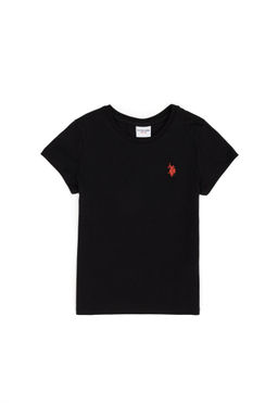 U. S. Polo Assn / Черная базовая футболка с круглым вырезом для мальчиков