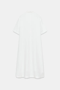 VESTIDO CAMISERO LINO ZW COLLECTION / Blanco - Zara фото 6