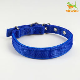 Ошейник Комфорт комбинированный, 45 х 2 см, ОШ 30-39 см, синий