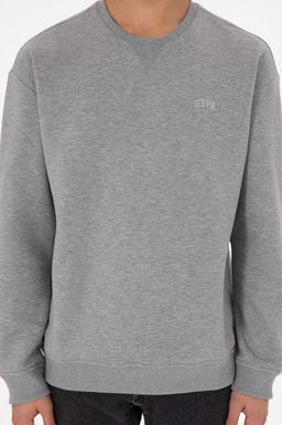 Мужской серый меланжевый базовый свитшот Неожиданная скидка в корзине