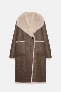 REVERSIBLE DOUBLE-FACED FAUX FUR COAT - Zara фото 6