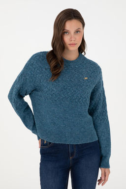 Женский свитер с круглым вырезом цвета индиго меланжевого цвета Неожиданная скидка в корзине - U.s. polo assn фото 3