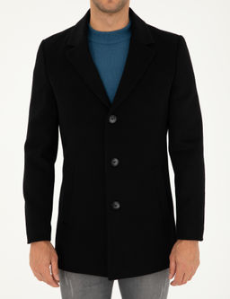 Siyah Ekstra Slim Fit Y_n Kar___ml_ Ka_e Kaban - Pierre cardin фото 7