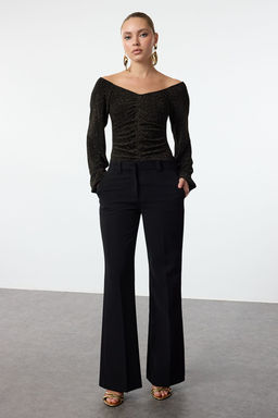 TRENDYOLMILLA Alt?n Carmen Yaka Is?lt?l? C?tc?tl? Simli Orme Body TPRAW24BD00016  фото 2