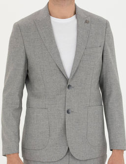 Gri Slim Fit Y_n Kar___ml_ Tak_m Elbise