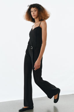 PANTAL?N CINTUR?N CREPE / Negro