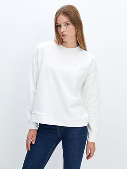 Bisiklet Yaka Oversize Kad?n Sweatshirt