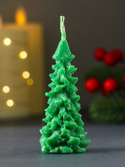 Цена за 3 шт. Свеча новогодняя «Ель», 80×40 мм, зелёная