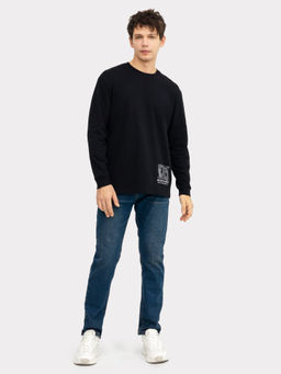 Лонгслив мужской в черном цвете с печатью черный +печать 121811/1 - Mark formelle фото 3