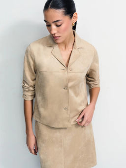 Укороченный жакет из искусственной замши / Zarina