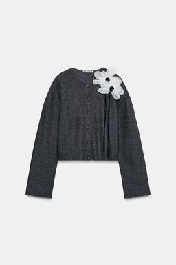 FLORAL RIBBED CARDIGAN - Zara фото 4
