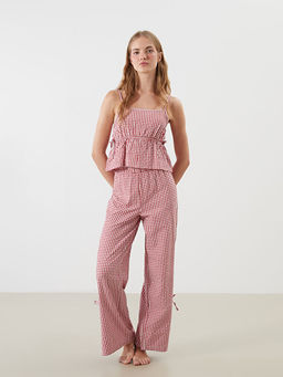 Kare Yaka Ekose Ask?l? Kad?n Pijama Tak?m?