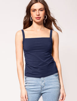 VILATTE / Топ с двуслойной зоной бра из премиального хлопка