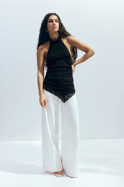 Top halter con ribete de encaje - H&m фото 6