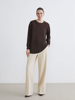 Kro?e Detayl? Kad?n Sweatshirt Tunik