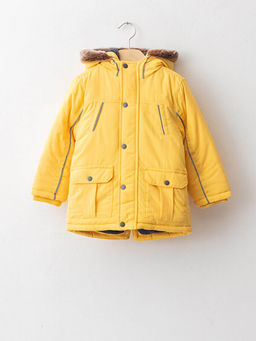 Kap??onlu Uzun Kollu Basic Erkek Bebek Fermuarl? Mont