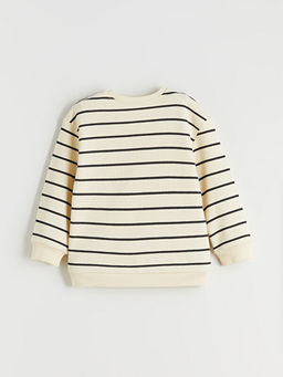 Bisiklet Yaka ?izgili Erkek ?ocuk Sweatshirt