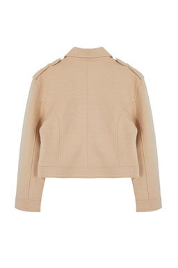 TRENDYOLMILLA Antrasit Regular Kal?p Orme Kase Crop Biker Ince Ceket Mont TWOAW25MO00128  фото 9