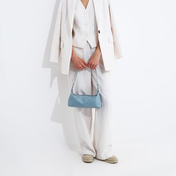 Сумка-багет на молнии, цвет голубой - Simaland фото 8