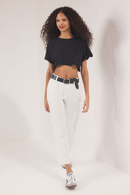 Trendyolmilla Ekru Yuksek Bel Culotte Jeans TWOSS25JE00214 фото 8