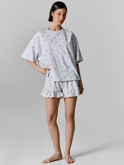 Комплект домашний женский свободного кроя серый