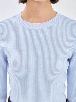 Bisiklet Yaka Dokulu Kad?n Triko Kazak