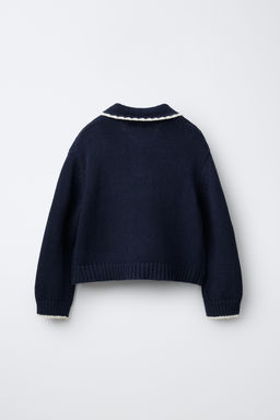 JERSEY PUNTO CUELLO BOBO FLORES BORDADAS / Azul - Zara фото 4