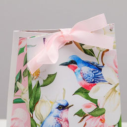 Пакет подарочный с лентой With love , 13 19 9 см - Дарите счастье фото 3