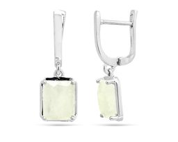 Серьги из серебра лунный камень, Куб