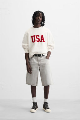 BASIC BAGGY FIT DENIM BERMUDA - Zara фото 41