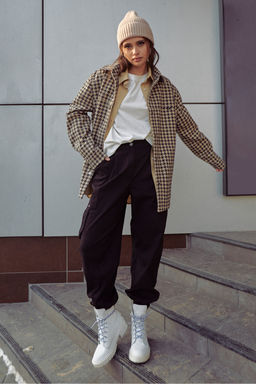 Брюки карго из хлопка черные