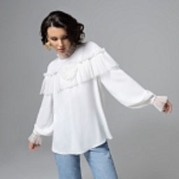 Блуза с рюшами, Мелодия сердца (белая) - Charutti фото 11