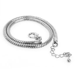 Цена за 2 шт. Браслет для шармов «Карабин», основа, цвет серебро, 23 см