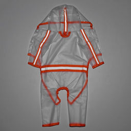 Дождевик-комбинезон для собак, р-р XS (ДС 20, ОГ 32 см, вес 1-3 кг), прозрачный-оранжевый - Simaland фото 6