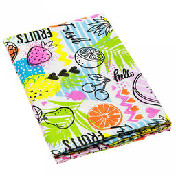 Скатерть 200х145см "ФрешФут б/з", длина стола до 160см, на 6-8 персон, рогожка (хлопок 100%) 171г/м2, упаковка классическая, пакет ПВХ 28х41см, "Домашняя мода" (Россия)