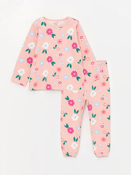 Bisiklet Yaka Bask?l? K?z Bebek Pijama Tak?m?