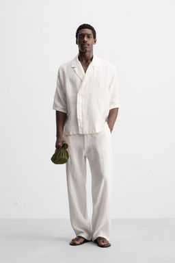 RELAXED FIT 100% LINEN TROUSERS