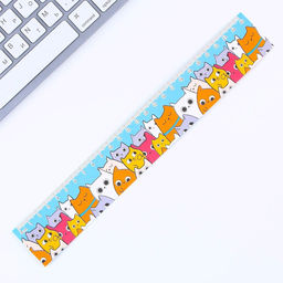 Цена за 10 шт. Линейка-закладка, картон, 25 см Кошки