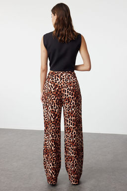 TRENDYOLMILLA Siyah C?rt C?rt Kapamal? Yuksek Bel Pileli Wide Leg/Genis Kesim Orme Pantolon TWOAW24PL00177  фото 64