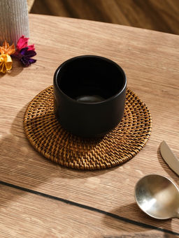 Салфетка сервировочная плетёная круглая, 15×15×0.5 см, ротанг