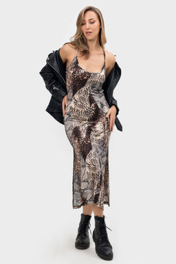 Платье комбинация летнее пляжное на бретельках вискоза